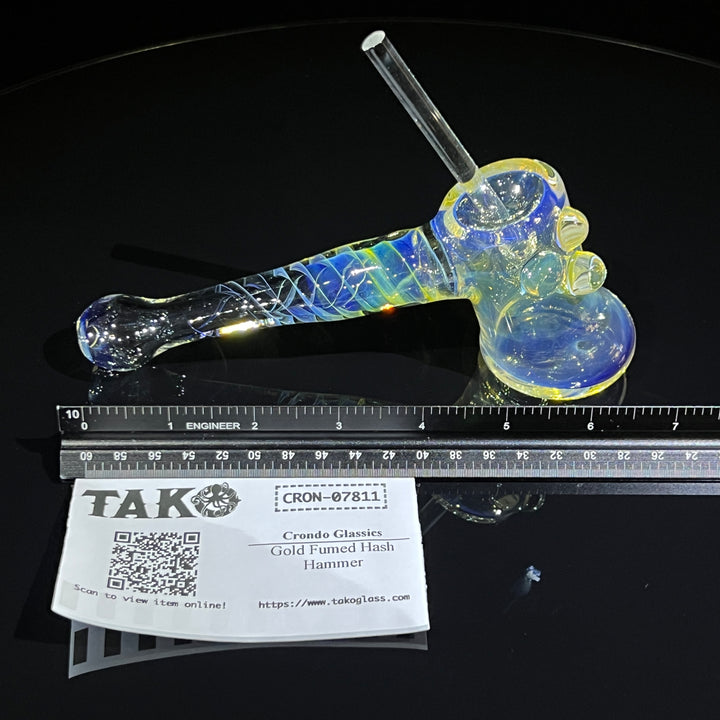 Gold Fumed Hash Hammer Glass Pipe Crondo Glassics