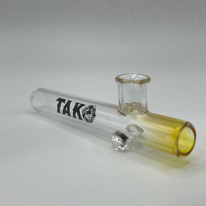 Silver Fume Shooter Glass Pipe Tako Glass   