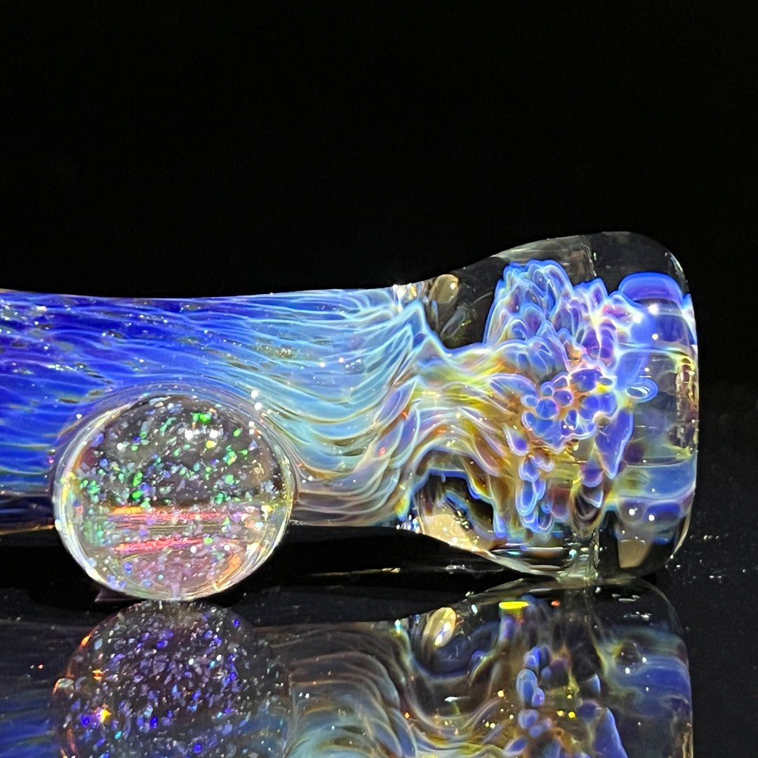 Purple Nebula Crushed Opal Chillum Glass Pipe Tako Glass   