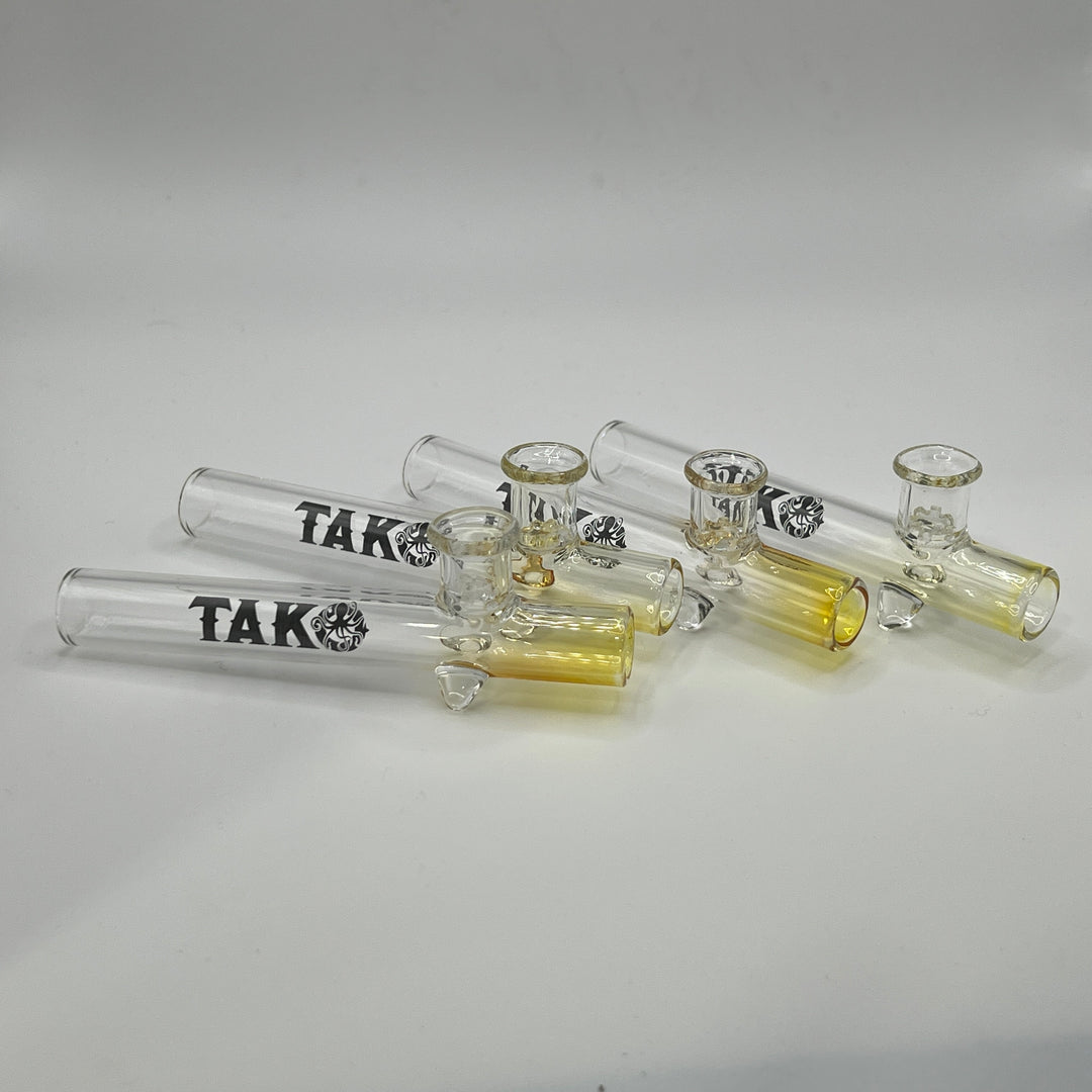 Silver Fume Shooter Glass Pipe Tako Glass   