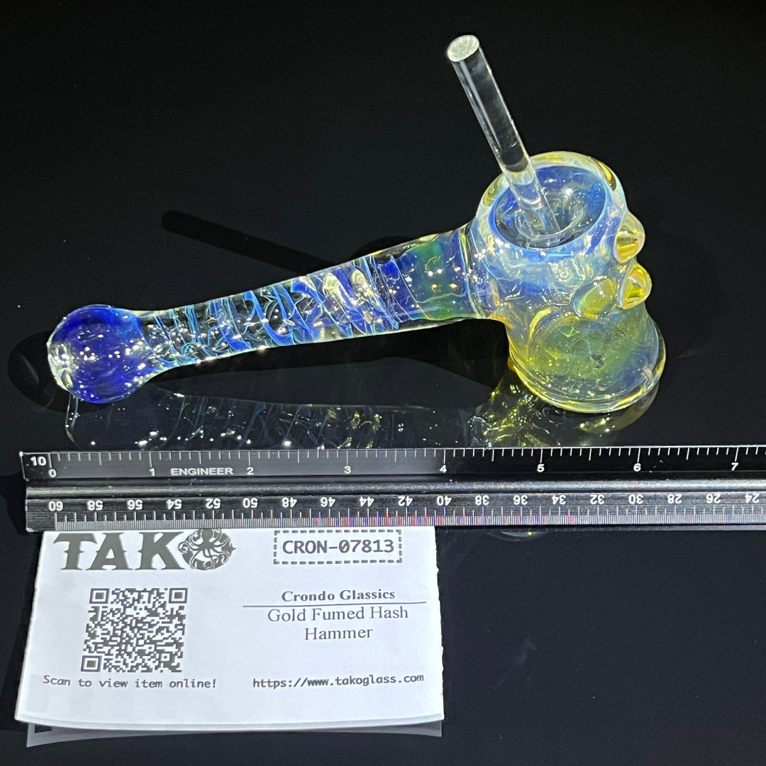 Gold Fumed Hash Hammer Glass Pipe Crondo Glassics