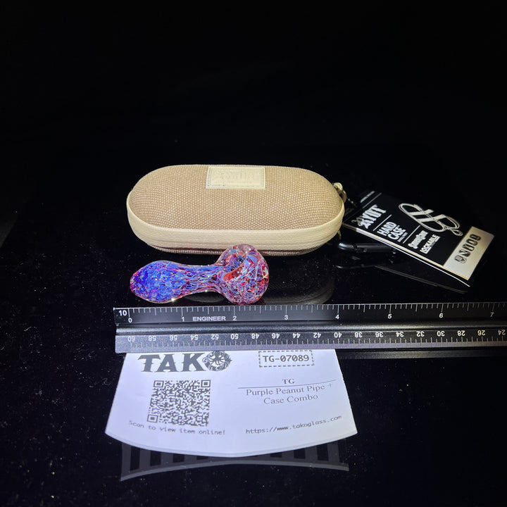 Purple Peanut Pipe + Case Combo Glass Pipe TG   