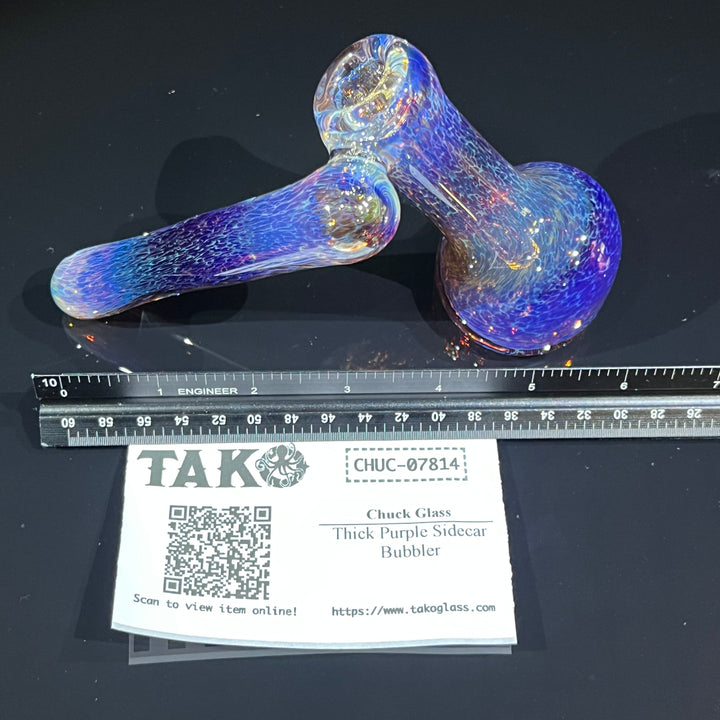 Thick Purple Sidecar Bubbler Glass Pipe Chuck Glass