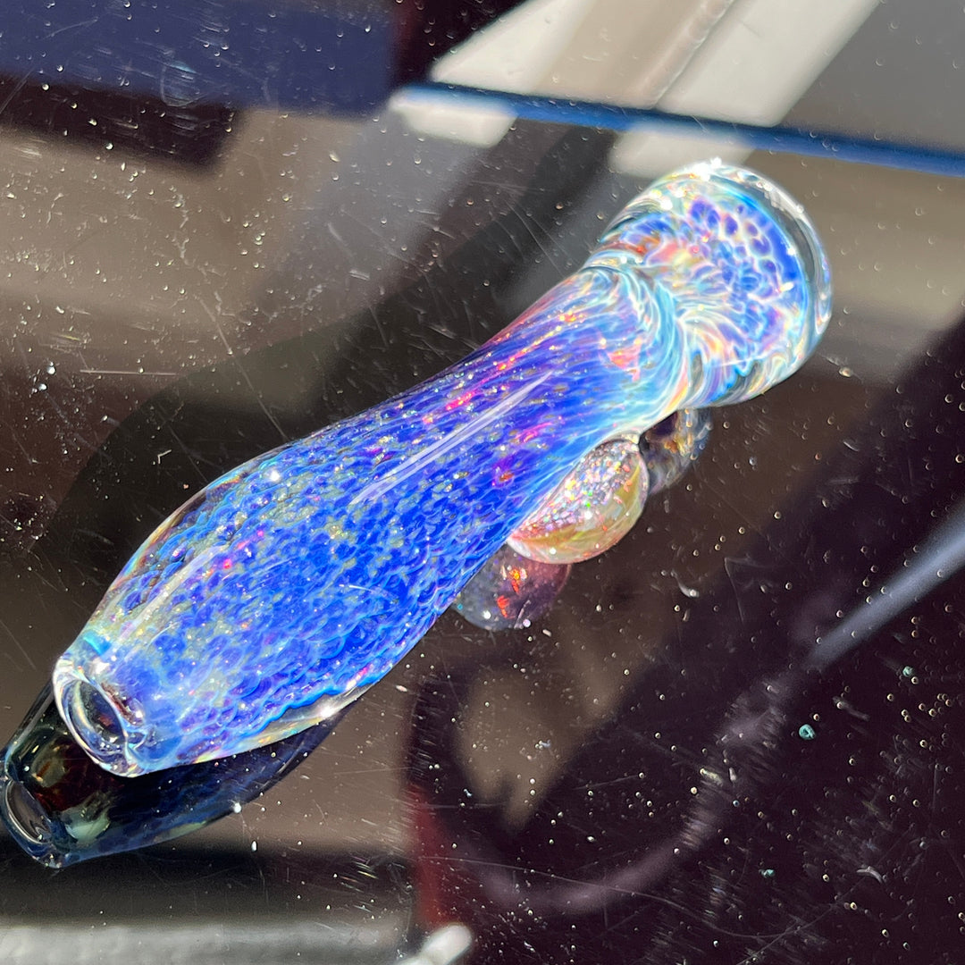 Purple Nebula Crushed Opal Chillum Glass Pipe Tako Glass   