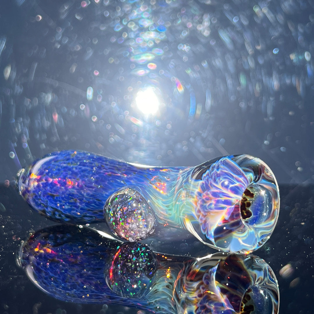 Purple Nebula Crushed Opal Chillum Glass Pipe Tako Glass   