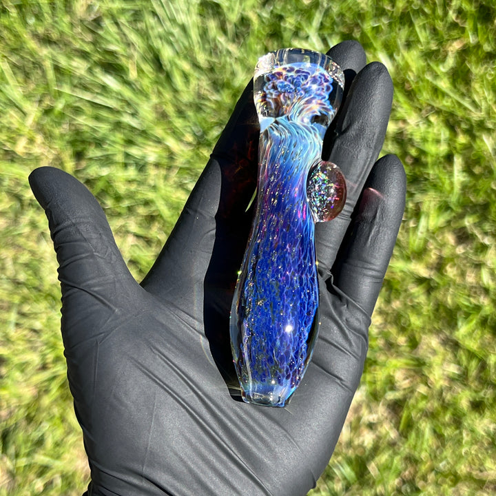 Purple Nebula Crushed Opal Chillum Glass Pipe Tako Glass   