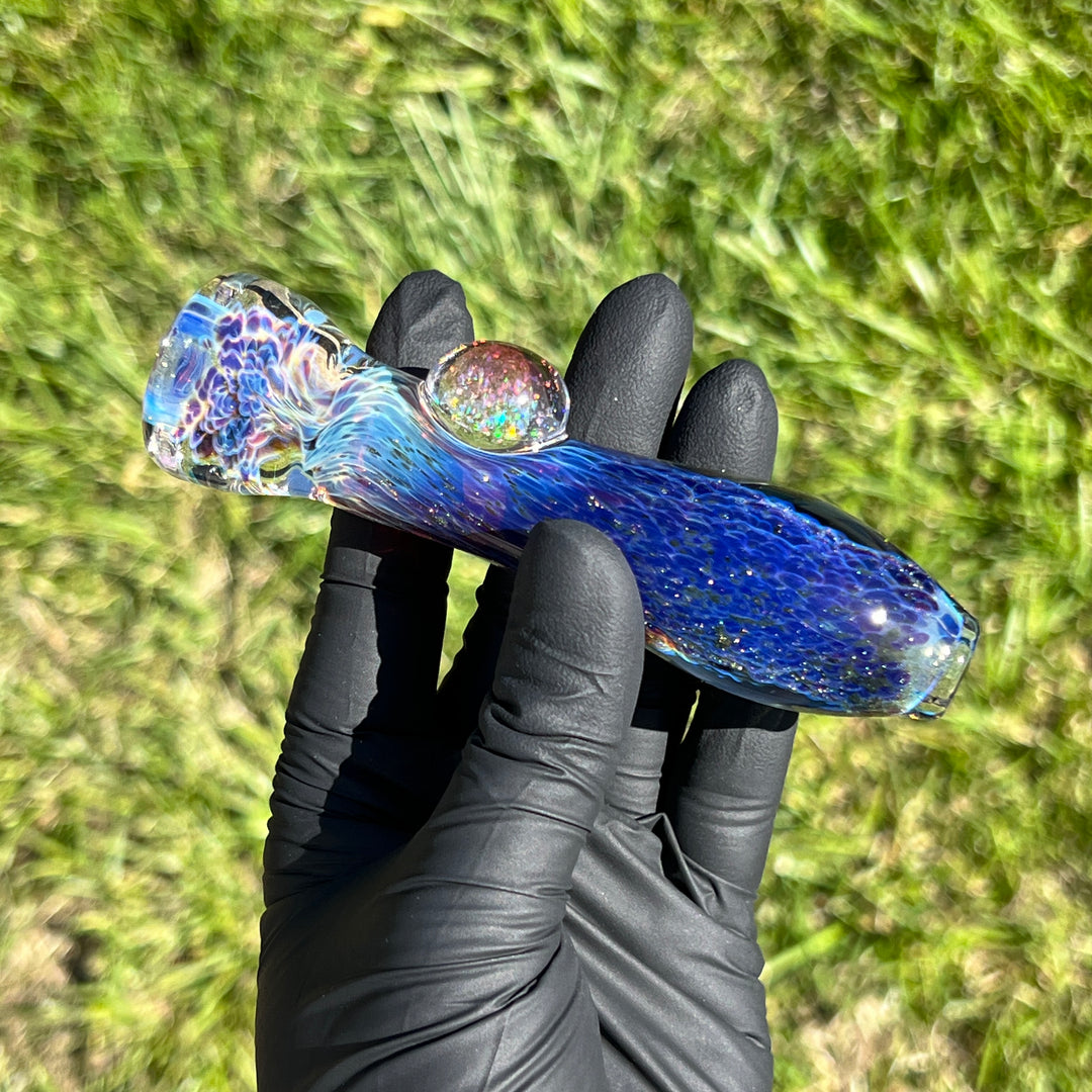 Purple Nebula Crushed Opal Chillum Glass Pipe Tako Glass   