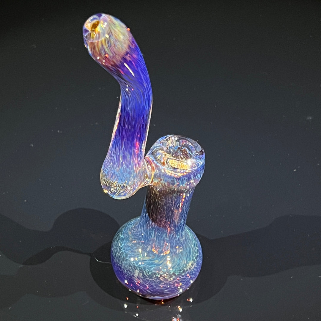 Thick Purple Sherlock Bubbler Glass Pipe Chuck Glass