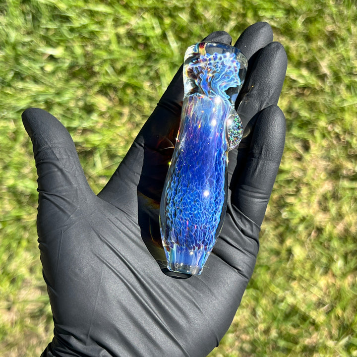 Purple Nebula Crushed Opal Chillum Glass Pipe Tako Glass   