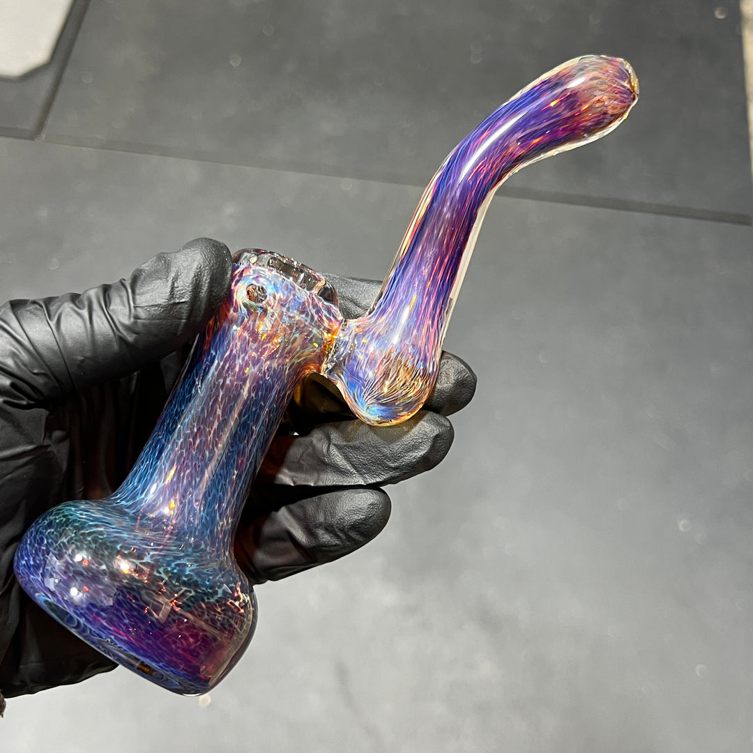 Thick Purple Sherlock Bubbler Glass Pipe Chuck Glass