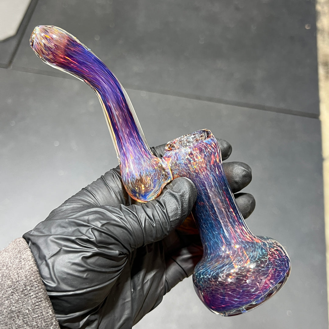 Thick Purple Sherlock Bubbler Glass Pipe Chuck Glass