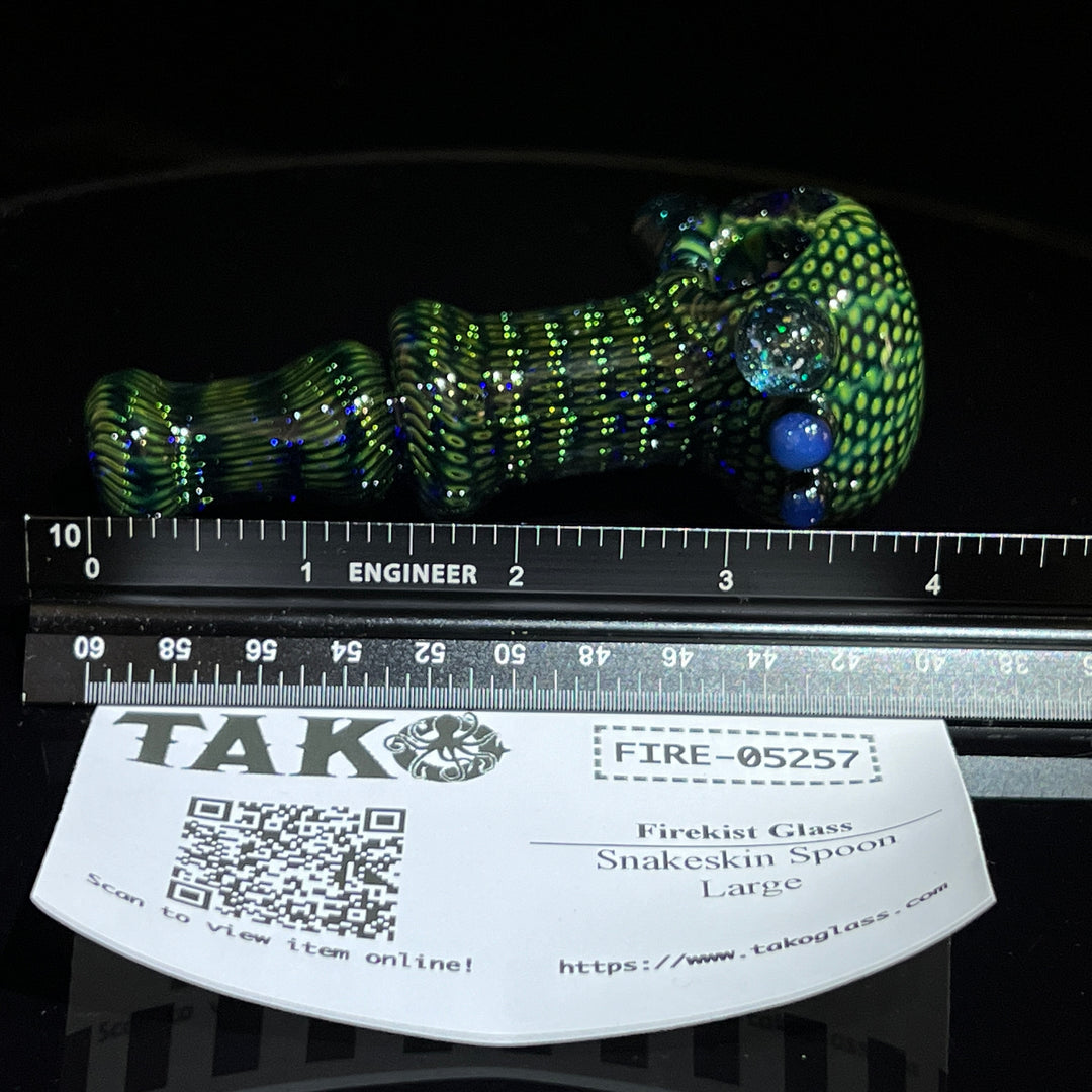 Snakeskin Spoon Large Glass Pipe Firekist Glass   