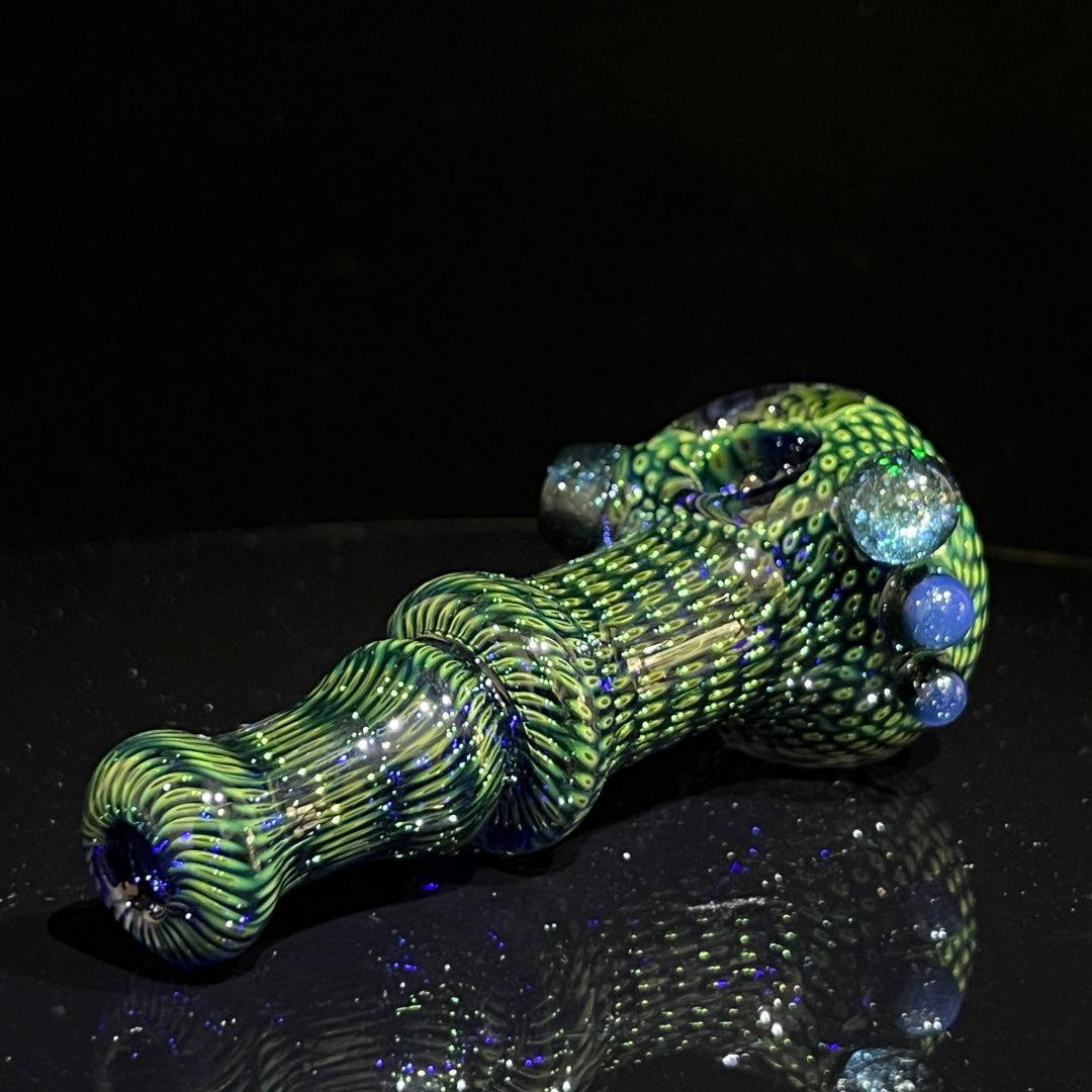 Snakeskin Spoon Large Glass Pipe Firekist Glass   