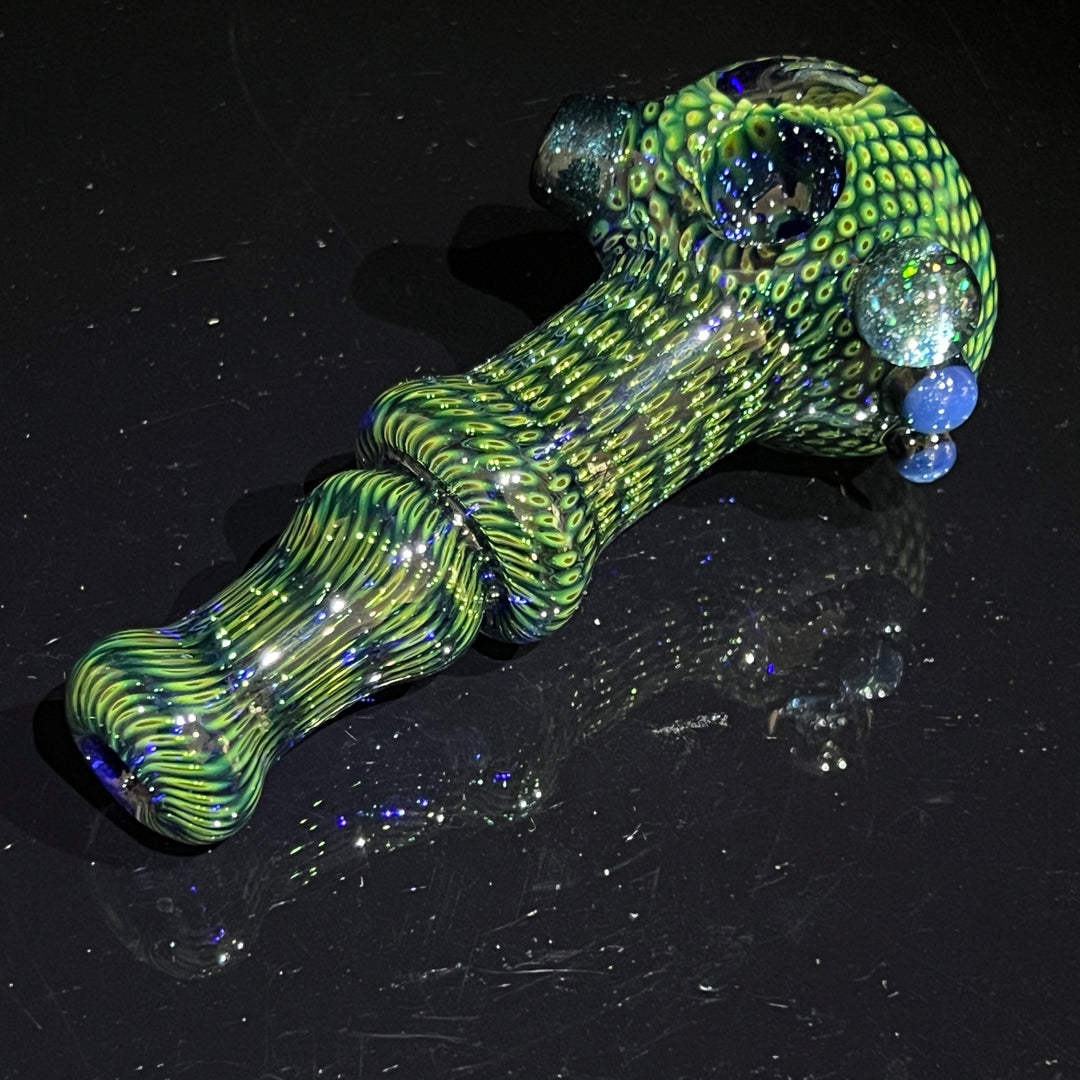 Snakeskin Spoon Large Glass Pipe Firekist Glass   