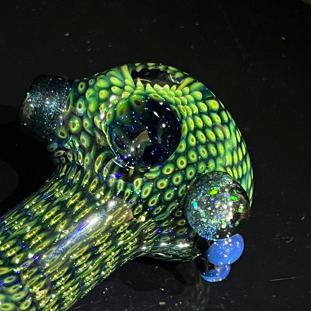 Snakeskin Spoon Large Glass Pipe Firekist Glass   