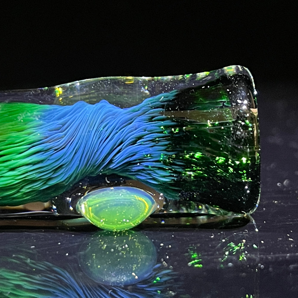 Thick Exp Green Chillum Glass Pipe Chuck Glass   