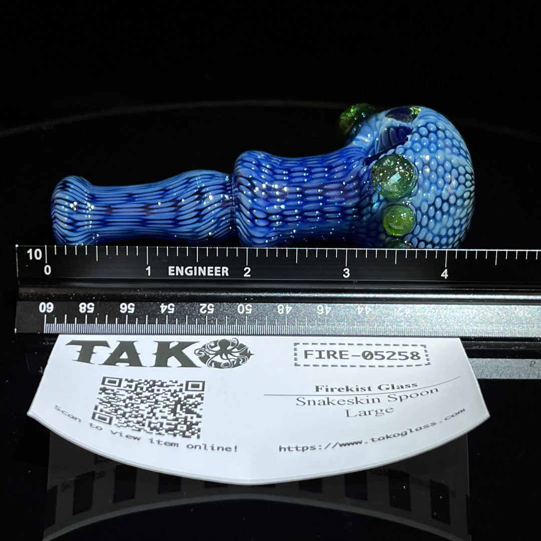 Snakeskin Spoon Large Glass Pipe Firekist Glass   