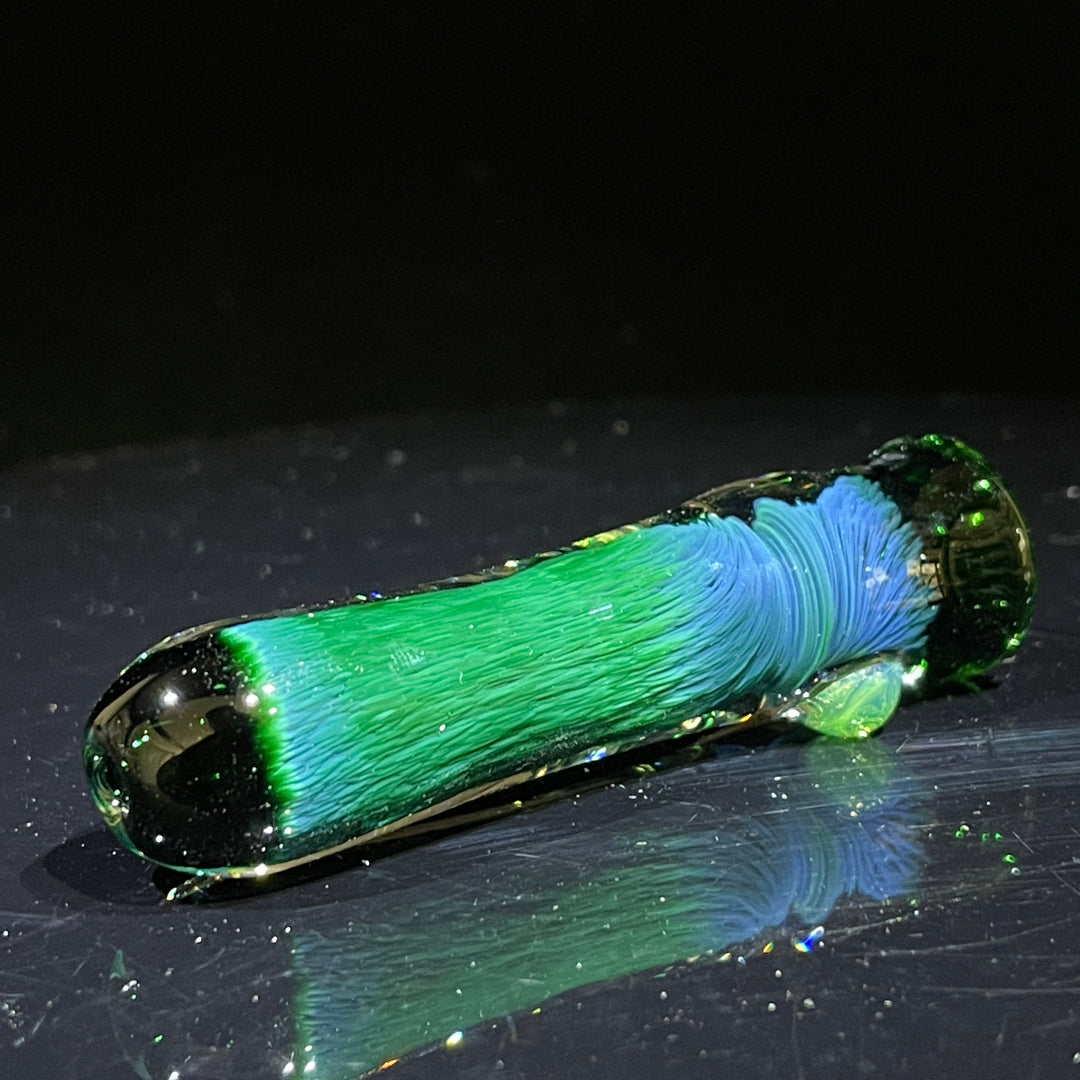 Thick Exp Green Chillum Glass Pipe Chuck Glass   