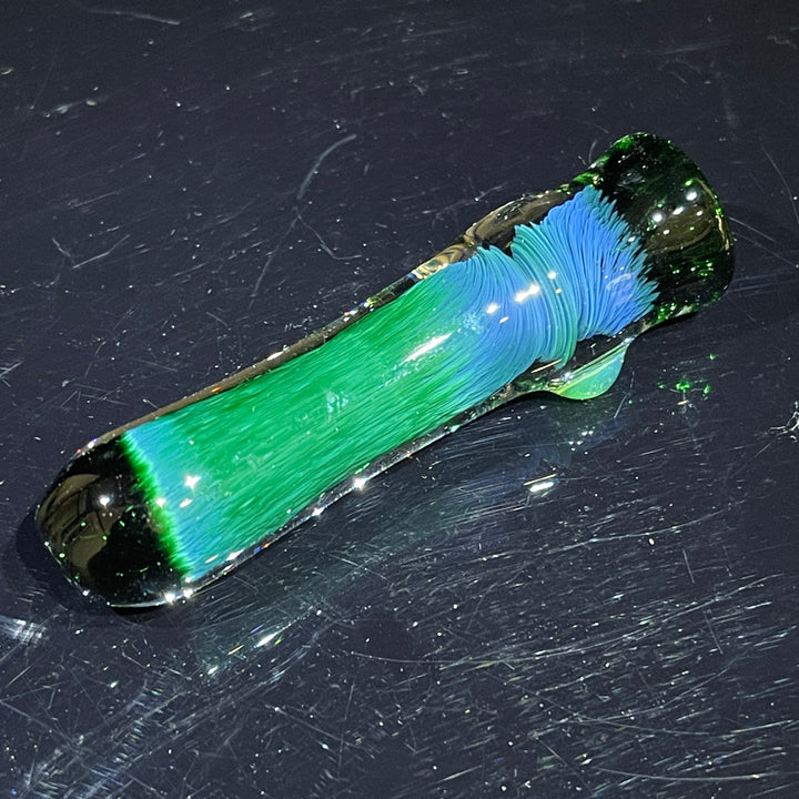 Thick Exp Green Chillum Glass Pipe Chuck Glass   