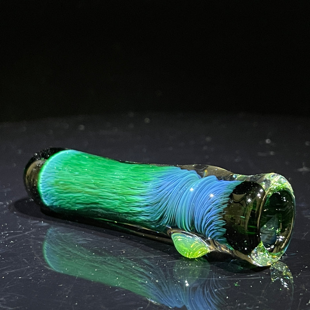 Thick Exp Green Chillum Glass Pipe Chuck Glass   