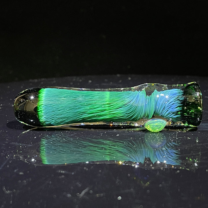 Thick Exp Green Chillum Glass Pipe Chuck Glass   