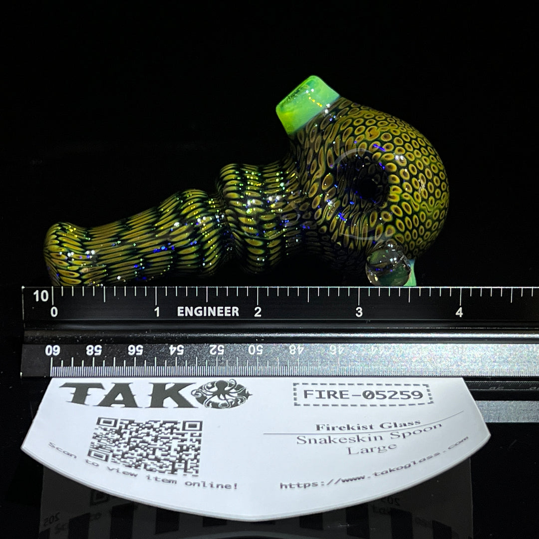 Snakeskin Spoon Large Glass Pipe Firekist Glass   