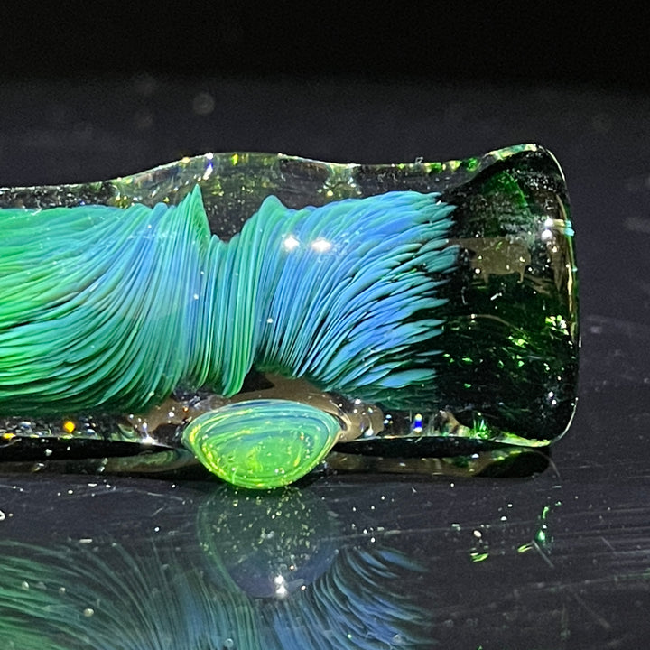 Thick Exp Green Chillum Glass Pipe Chuck Glass   