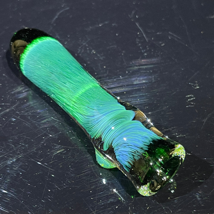 Thick Exp Green Chillum Glass Pipe Chuck Glass   