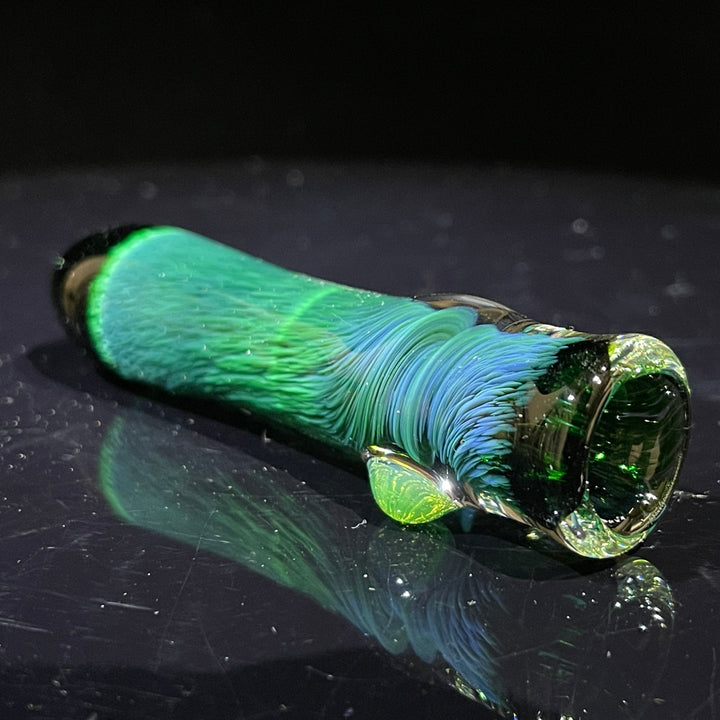 Thick Exp Green Chillum Glass Pipe Chuck Glass   