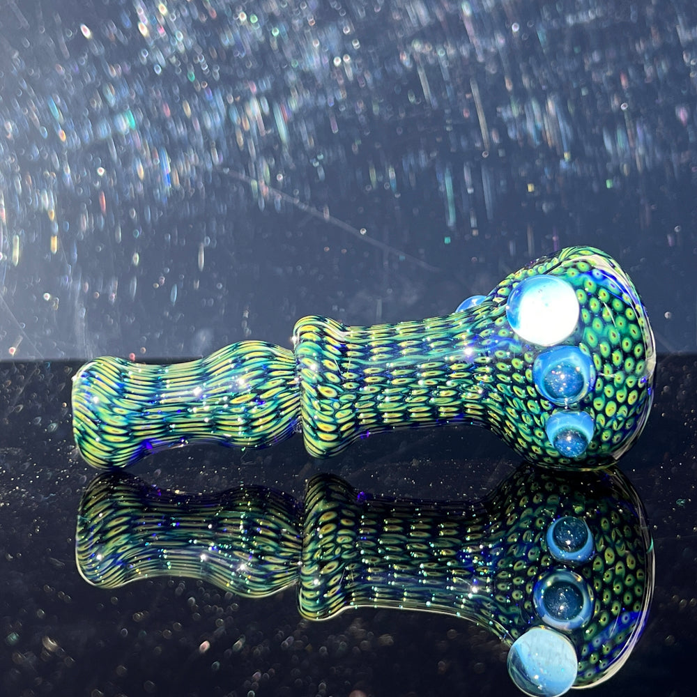 Snakeskin Spoon Large Glass Pipe Firekist Glass   