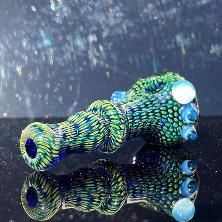 Snakeskin Spoon Large Glass Pipe Firekist Glass   