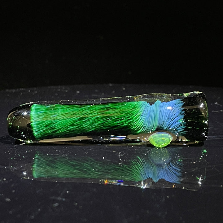 Thick Exp Green Chillum Glass Pipe Chuck Glass   