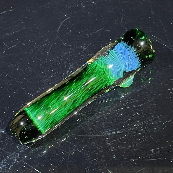 Thick Exp Green Chillum Glass Pipe Chuck Glass   