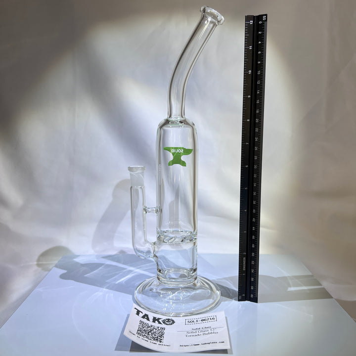 Solid Glass 12" Tornado Bubbler Glass Pipe Solid Glass   