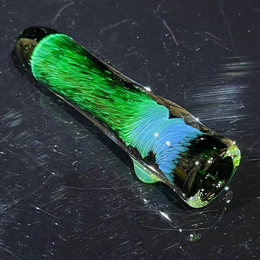 Thick Exp Green Chillum Glass Pipe Chuck Glass   