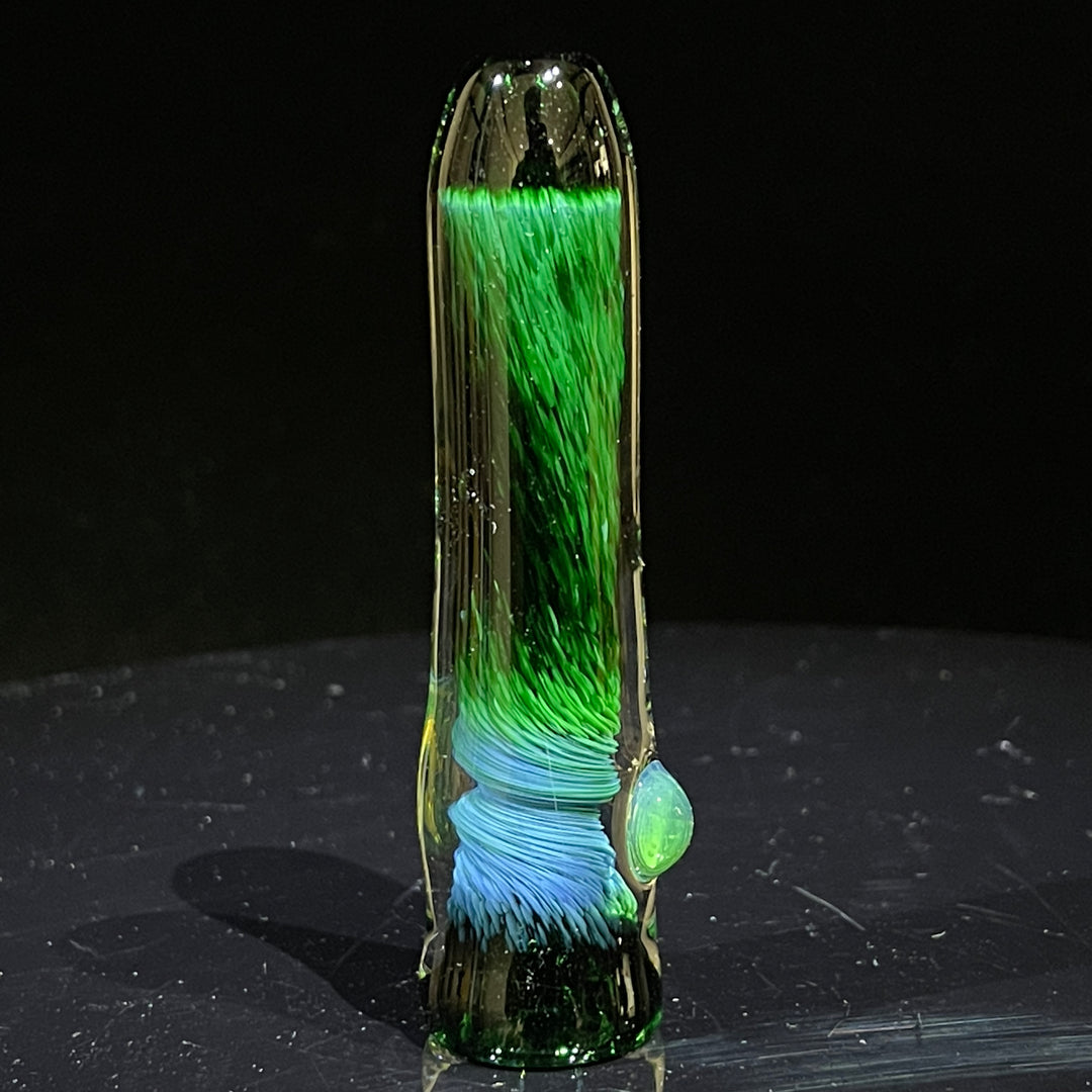 Thick Exp Green Chillum Glass Pipe Chuck Glass   