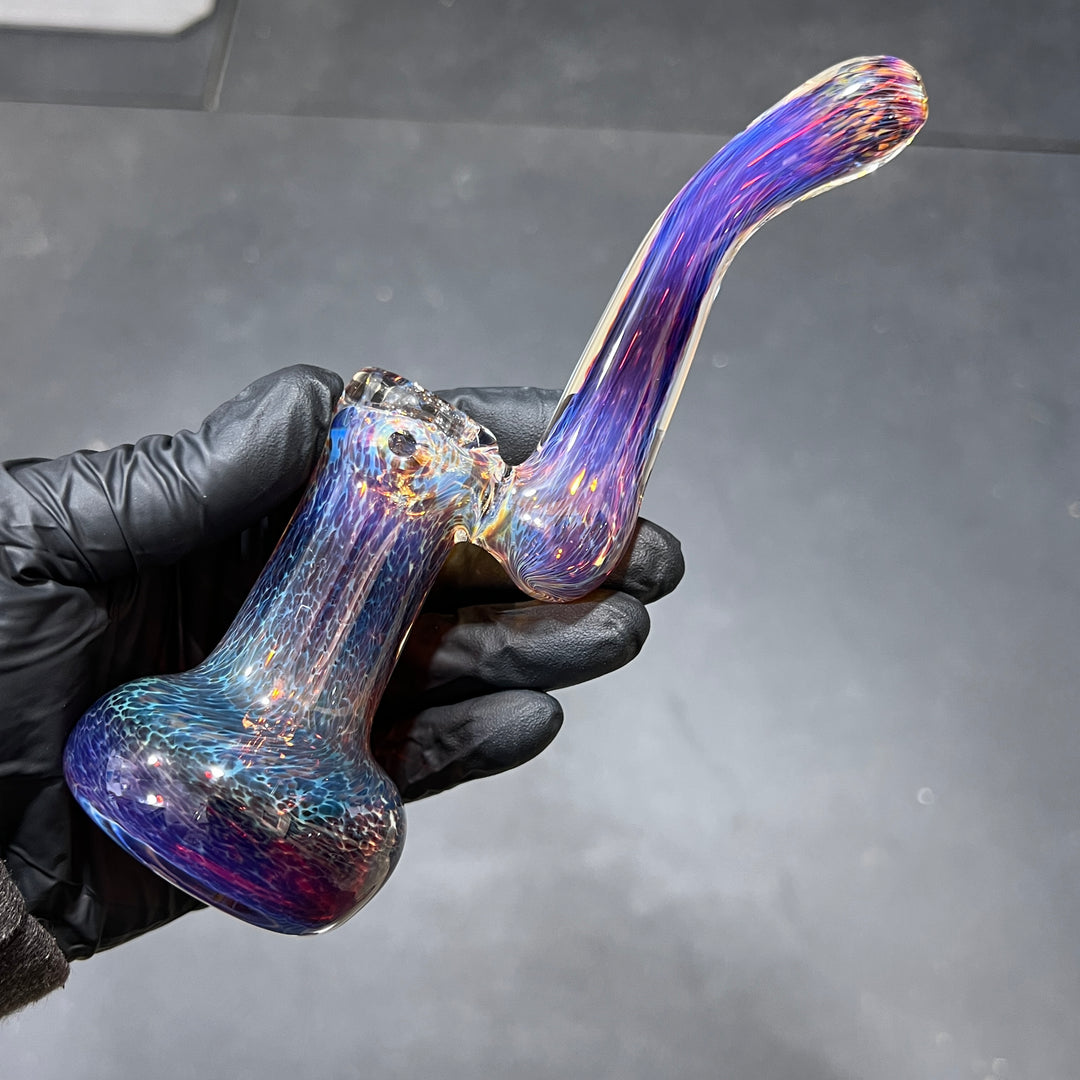 Thick Purple Sherlock Bubbler Glass Pipe Chuck Glass