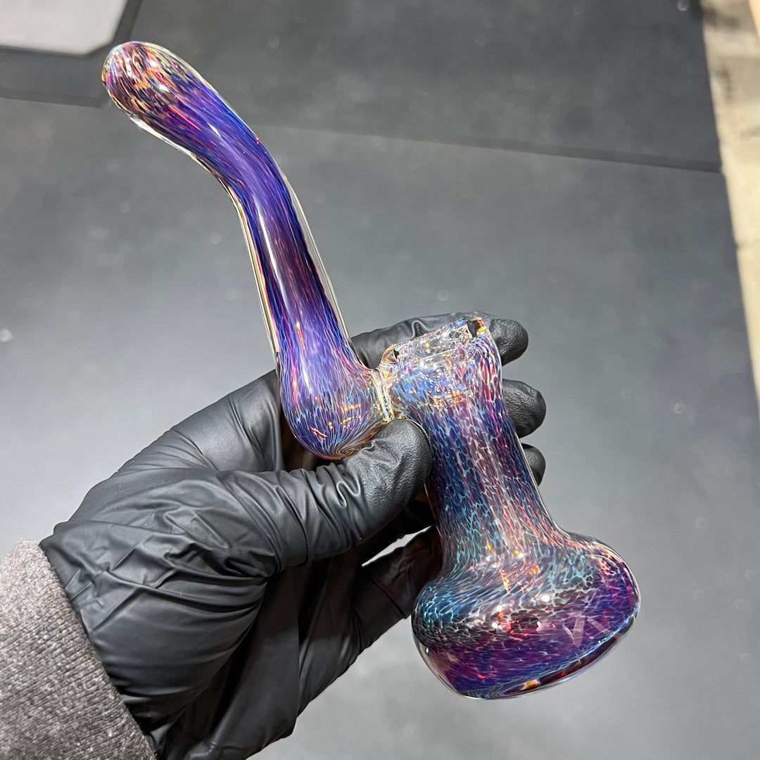 Thick Purple Sherlock Bubbler Glass Pipe Chuck Glass