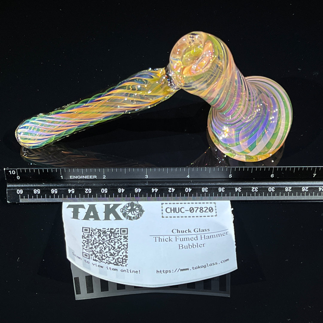 Thick Fumed Hammer Bubbler Glass Pipe Chuck Glass