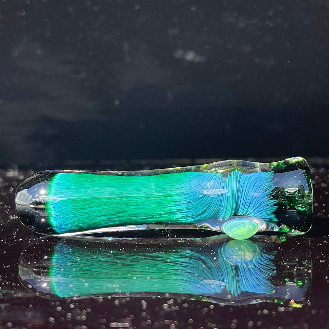 Thick Exp Green Chillum Glass Pipe Chuck Glass   