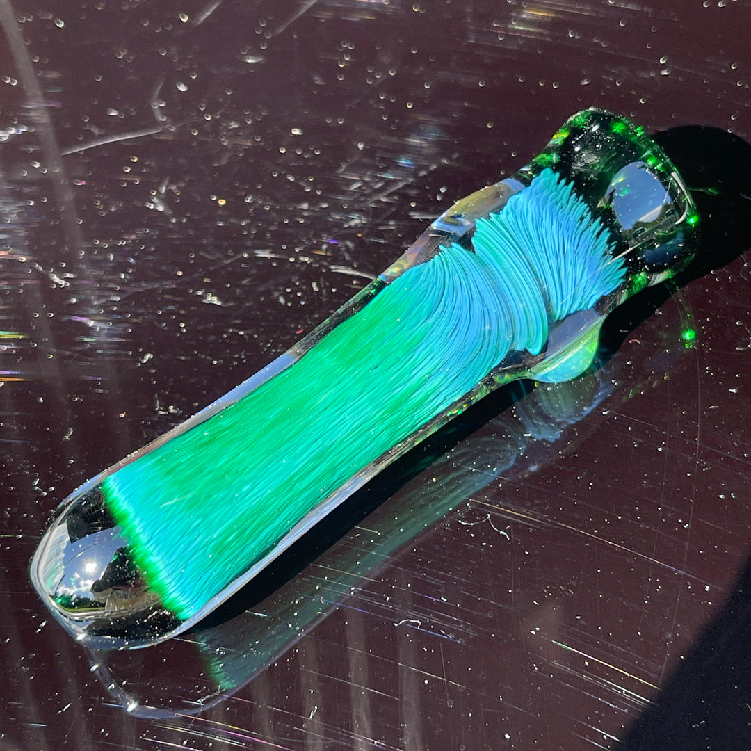 Thick Exp Green Chillum Glass Pipe Chuck Glass   