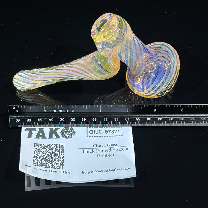 Thick Fumed Sidecar Bubbler Glass Pipe Chuck Glass