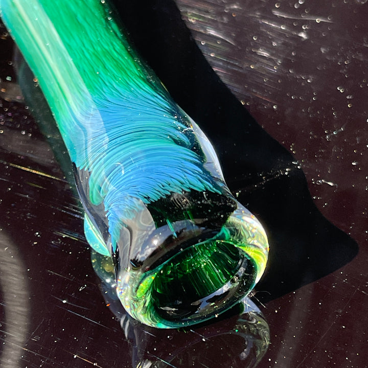 Thick Exp Green Chillum Glass Pipe Chuck Glass   