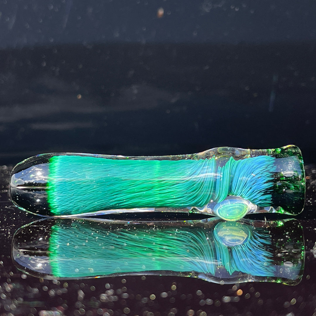 Thick Exp Green Chillum Glass Pipe Chuck Glass   