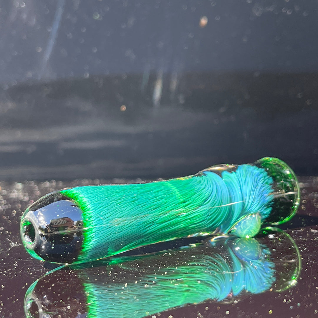 Thick Exp Green Chillum Glass Pipe Chuck Glass   