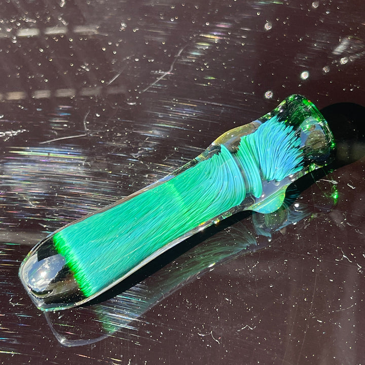 Thick Exp Green Chillum Glass Pipe Chuck Glass   