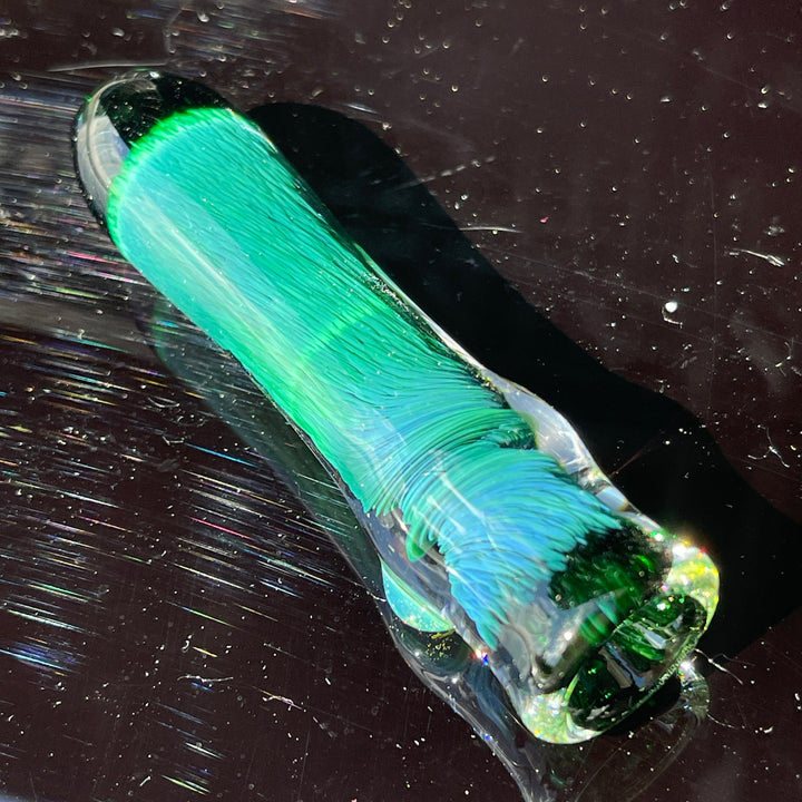 Thick Exp Green Chillum Glass Pipe Chuck Glass   