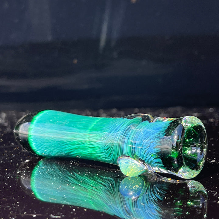 Thick Exp Green Chillum Glass Pipe Chuck Glass   