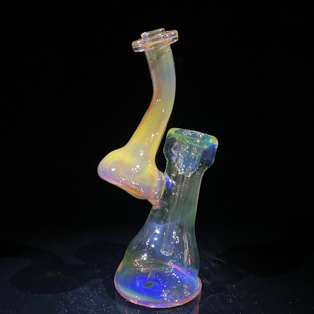 Gold Fume Bubbler with Lavender Carb Glass Pipe Cose Glass   