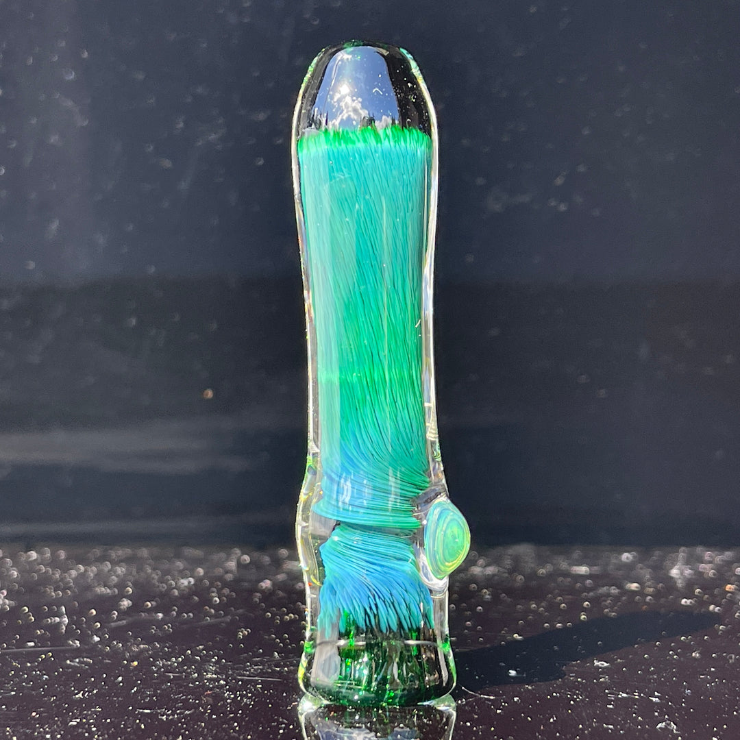 Thick Exp Green Chillum Glass Pipe Chuck Glass   